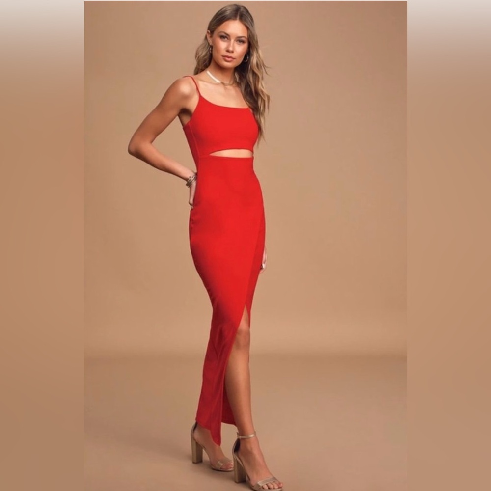 Lulu’s Red Cut-Out Maxi Dress - XL